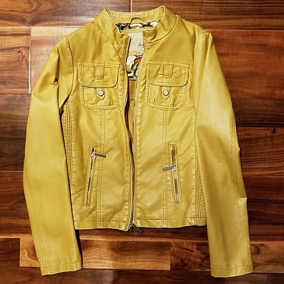 Daytrip Jackets & Blazers - Yellow faux leather day trip jacket size small